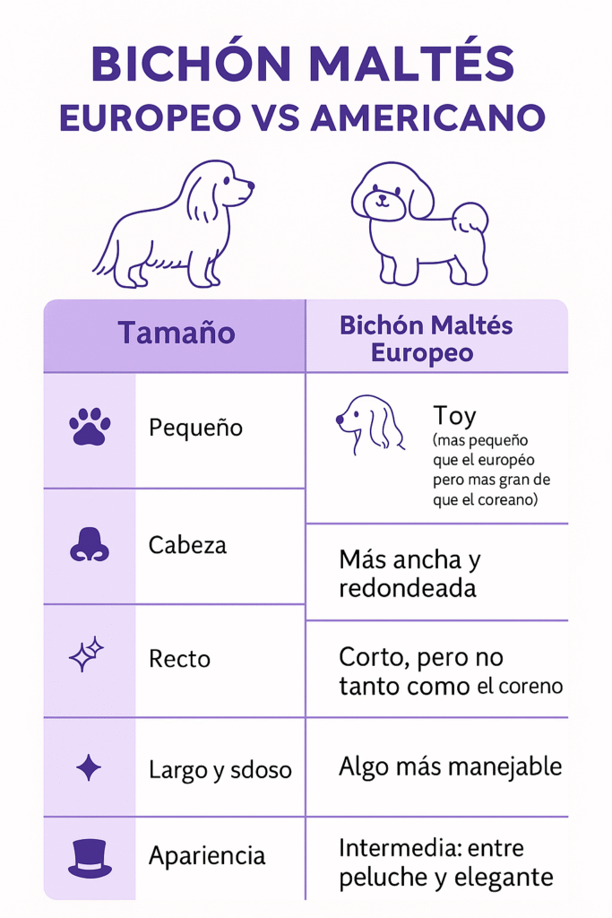 tamaño del bichon maltes europeo